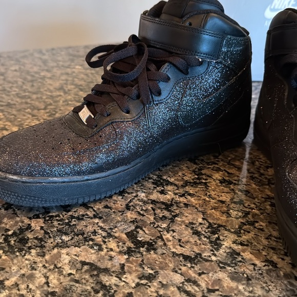 Nike Air Force 1 Black pearl Glitter Sneakers EUC 10.5 - Picture 14 of 17